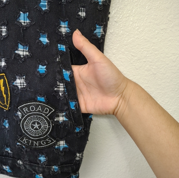 Imperious Men's Biker Motorcycle Denim Vest With Patches Sz XL Cotton - Picture 16 of 16